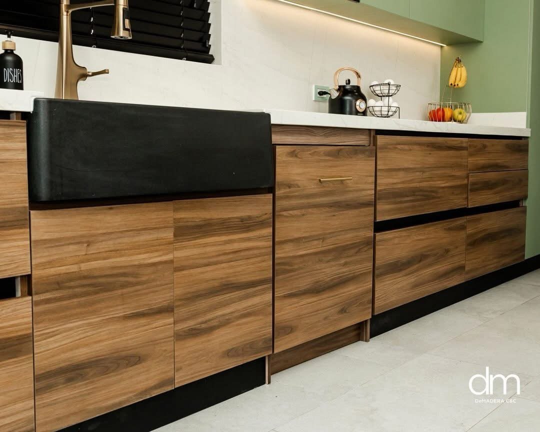 Wood grain cabinetry detail